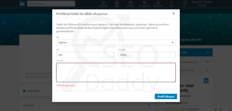 LinkedIn Profil Özelleştirme 7