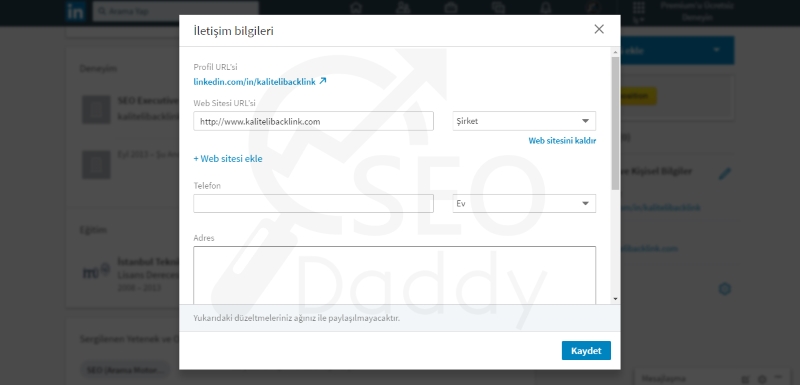 LinkedIn Profil Özelleştirme 8