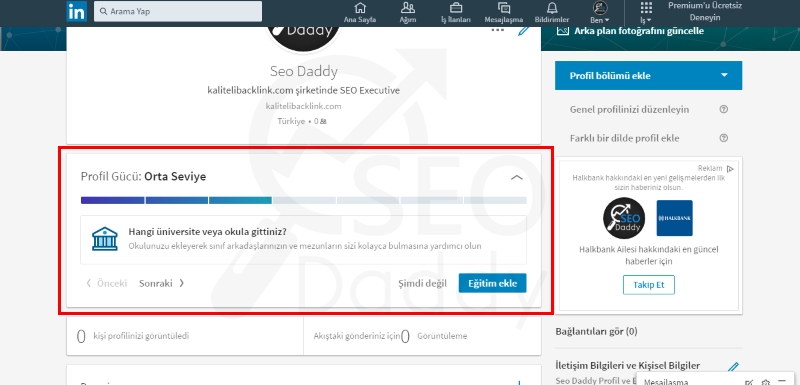 LinkedIn Profil Özelleştirme