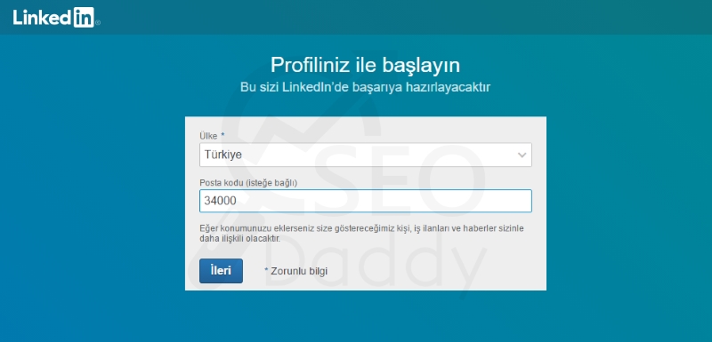 LinkedIn Profili Oluşturma 2